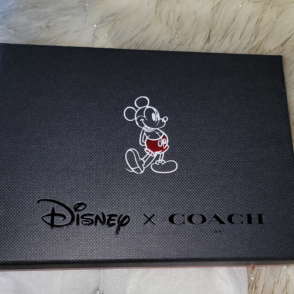 Coach X Disney Limited Edition Yellow Leather Mickey Mouse Wristlet - Picture 2 of 16
